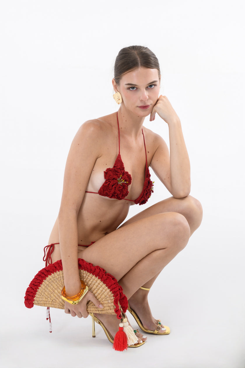 WILD BLOOM CROCHET ROUGE TOP